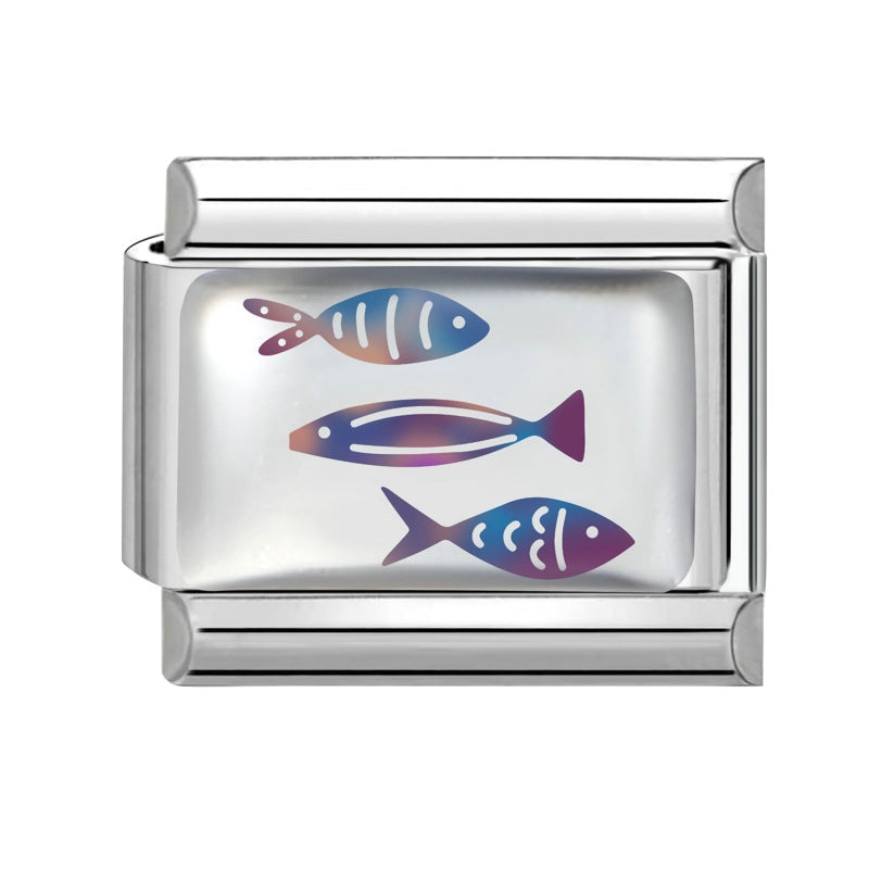 Wholesale 9mm Italian Charm Starter Bracelets DIY square Single Section Creative Stainless Steel Composable Bracelet