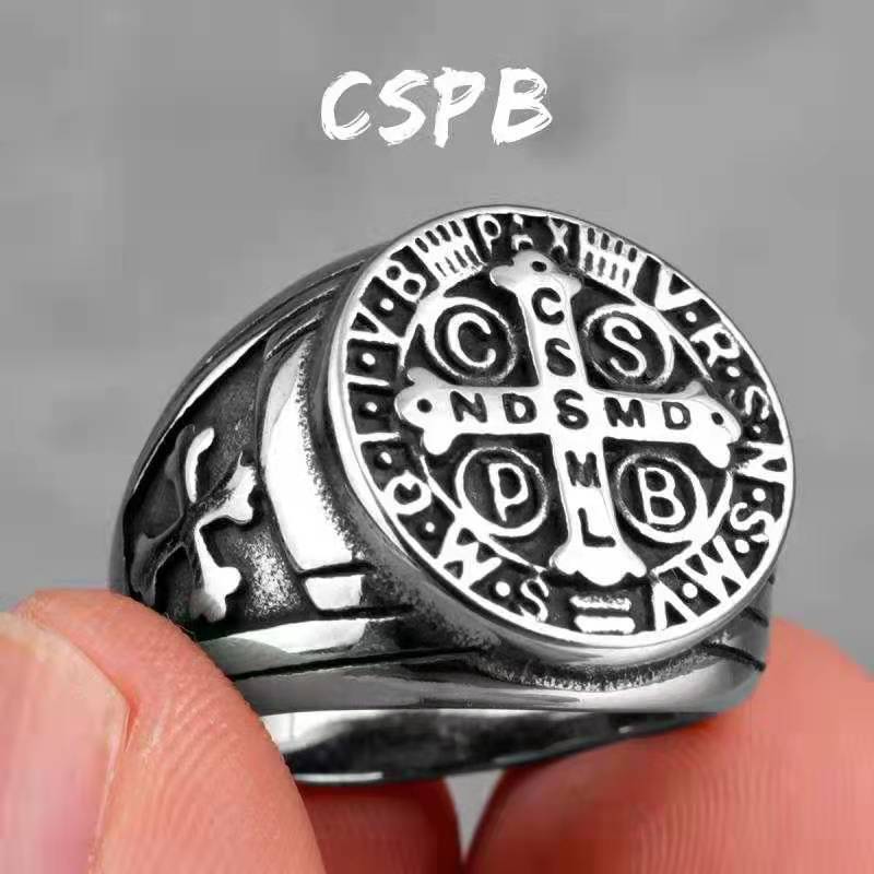 Wholesale Titanium Steel Ring Cross Stainless Steel Men's Ring ACC-RS-Hait001