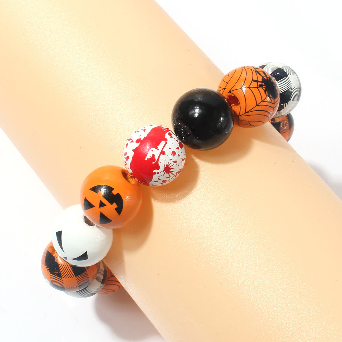 Wholesale Halloween Wood Elastic Bracelet