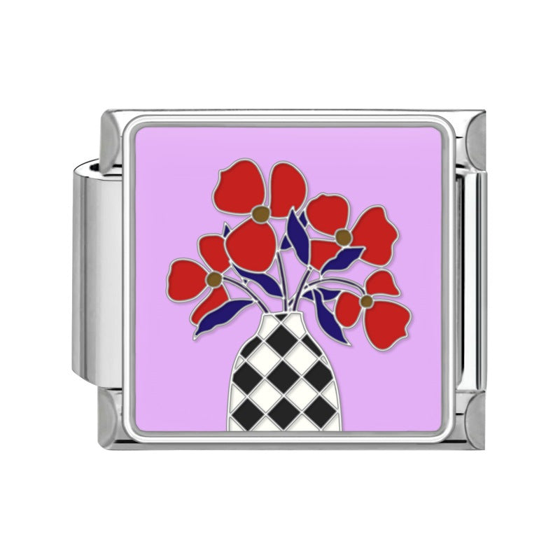 Wholesale Flower Module DIY Bracelet Set Italian Creative Design Stainless Steel Jewelry for Boutique Resale