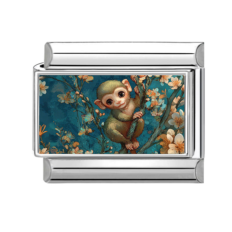 Wholesale Cartoon Monkey Modular Bracelet Stainless Steel Jewelry Accessory Gift Idea