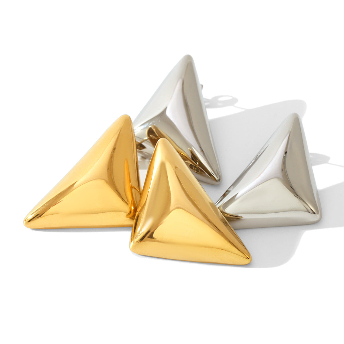 Wholesale  Geometric Three-dimensional Triangular Earrings