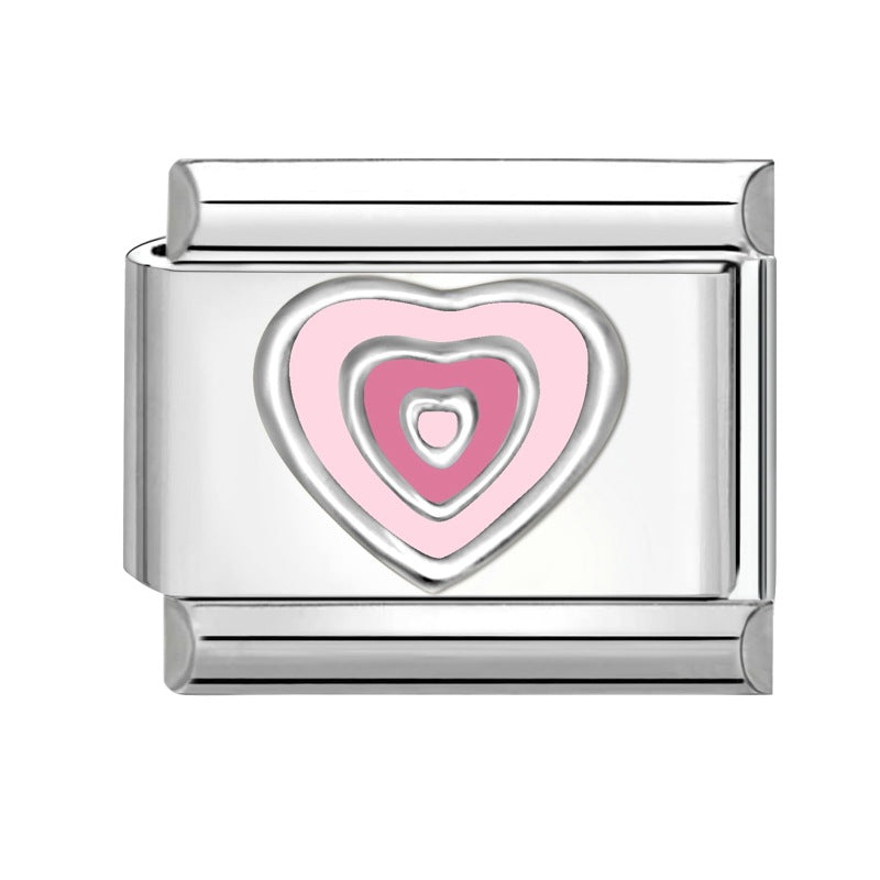 Wholesale Electroplated Stainless Steel Multicolor Heart Pendants DIY Jewelry Accessory