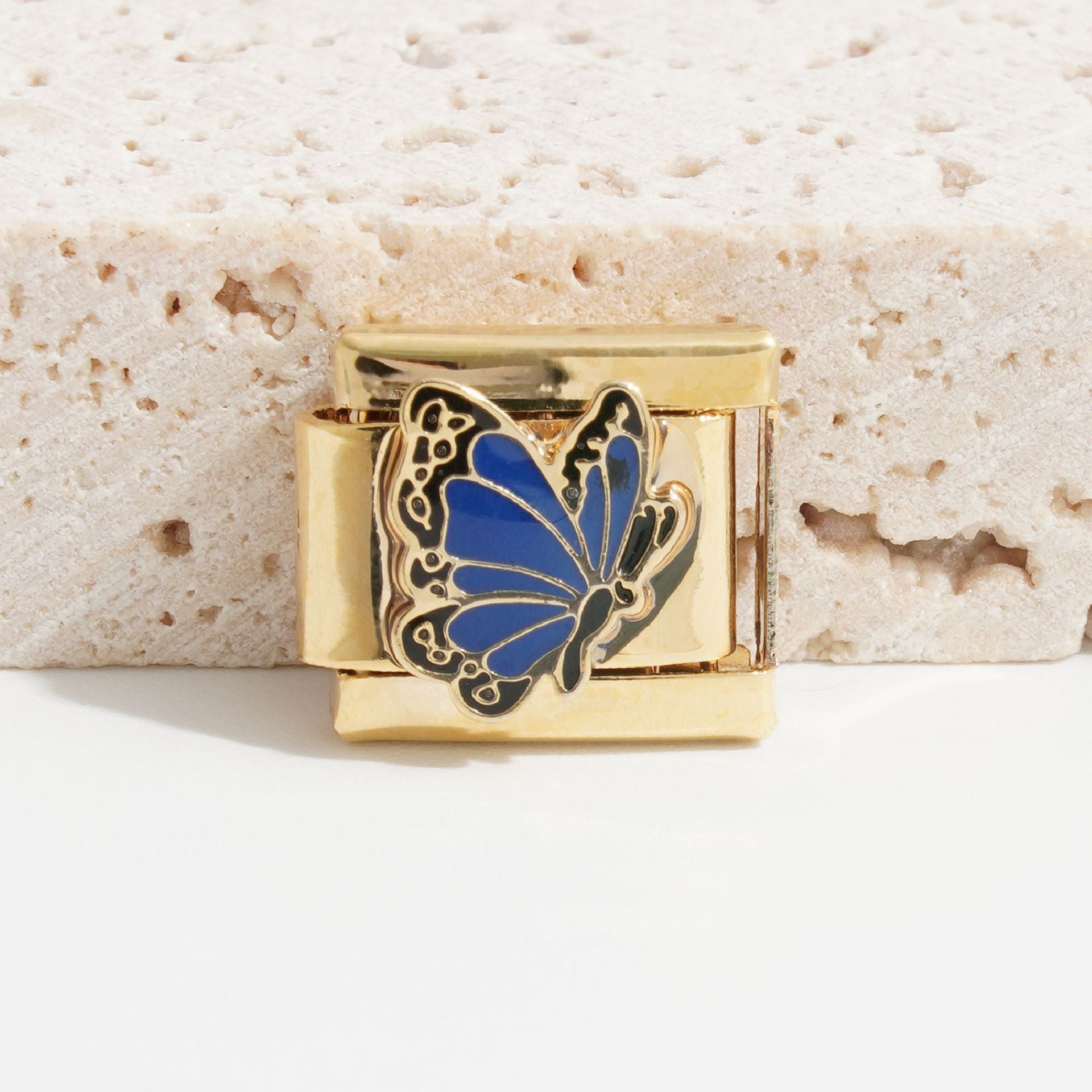 Wholesale Italian Charm Bracelet 9mm DIY Splicing Gold and Silver Butterfly Stainless Steel Composable Bracelet