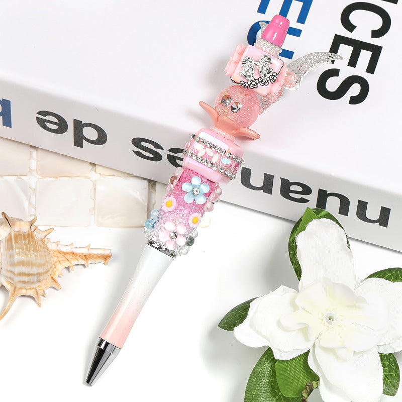 Wholesale Gold-rimmed Five-petal Flower Receptacle Colorful Flowers Acrylic Beaded DIY Accessories ACC-BDS-BLG060