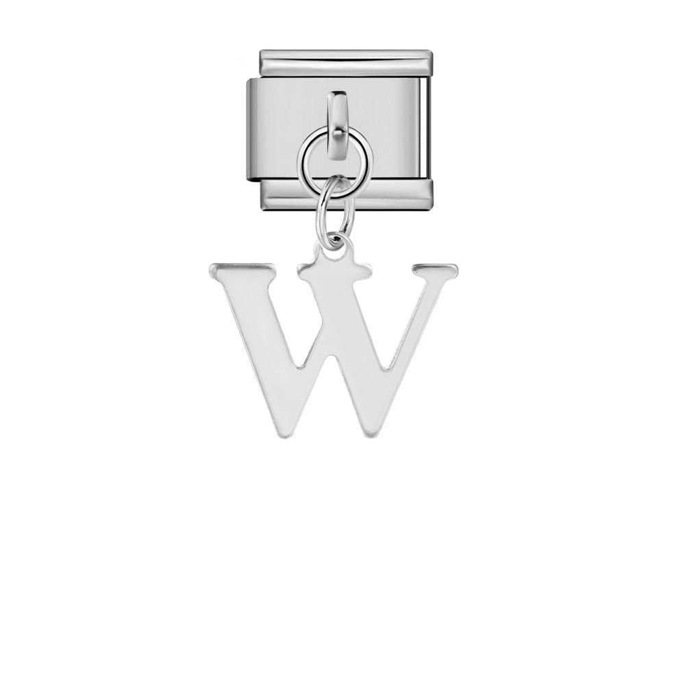 Wholesale Italian Charm Bracelet 9mm DIY Silver Simple Letter  Creative Stainless Steel Composable Bracelet