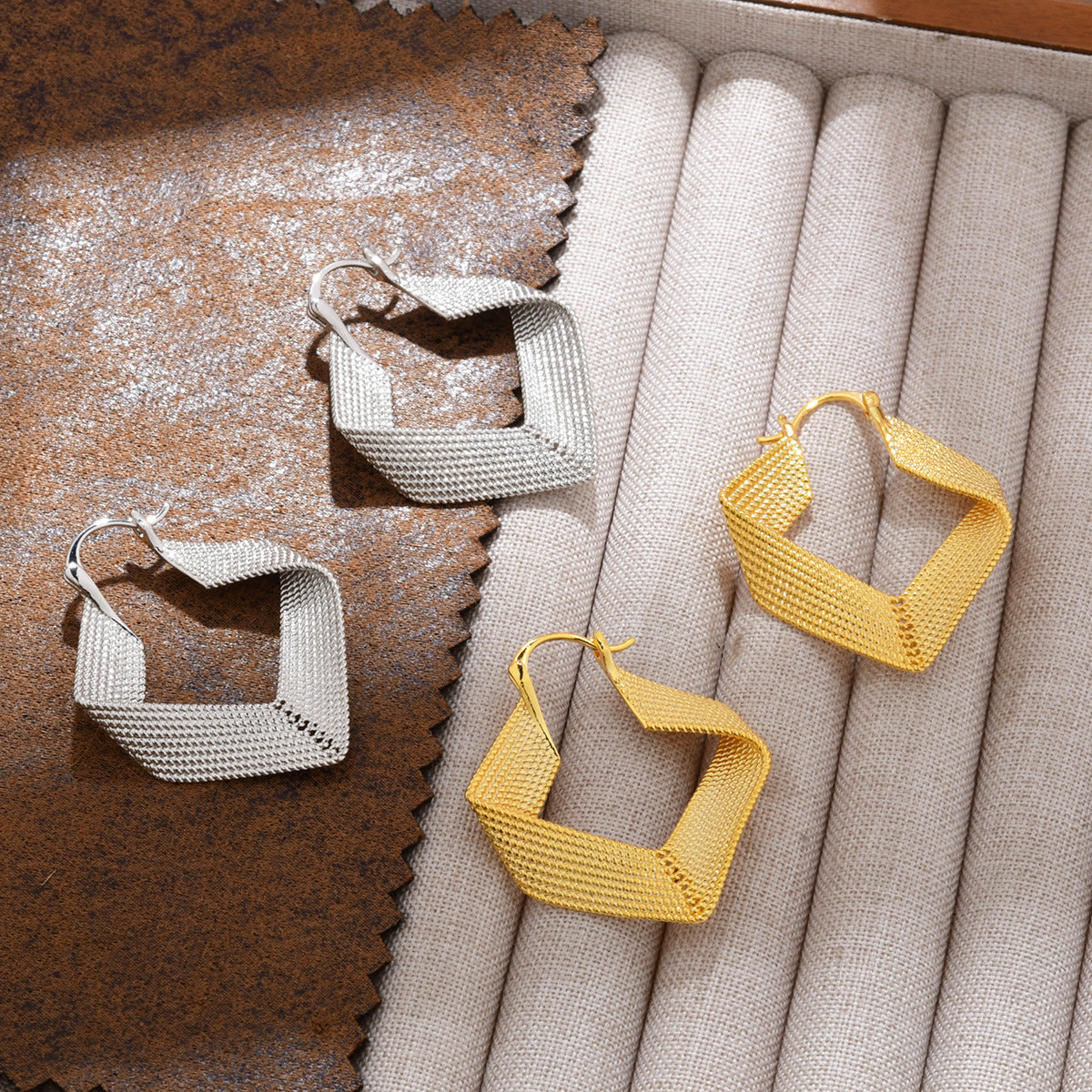 Wholesale twisted woven twist ear buckle  irregular exaggerated  earrings