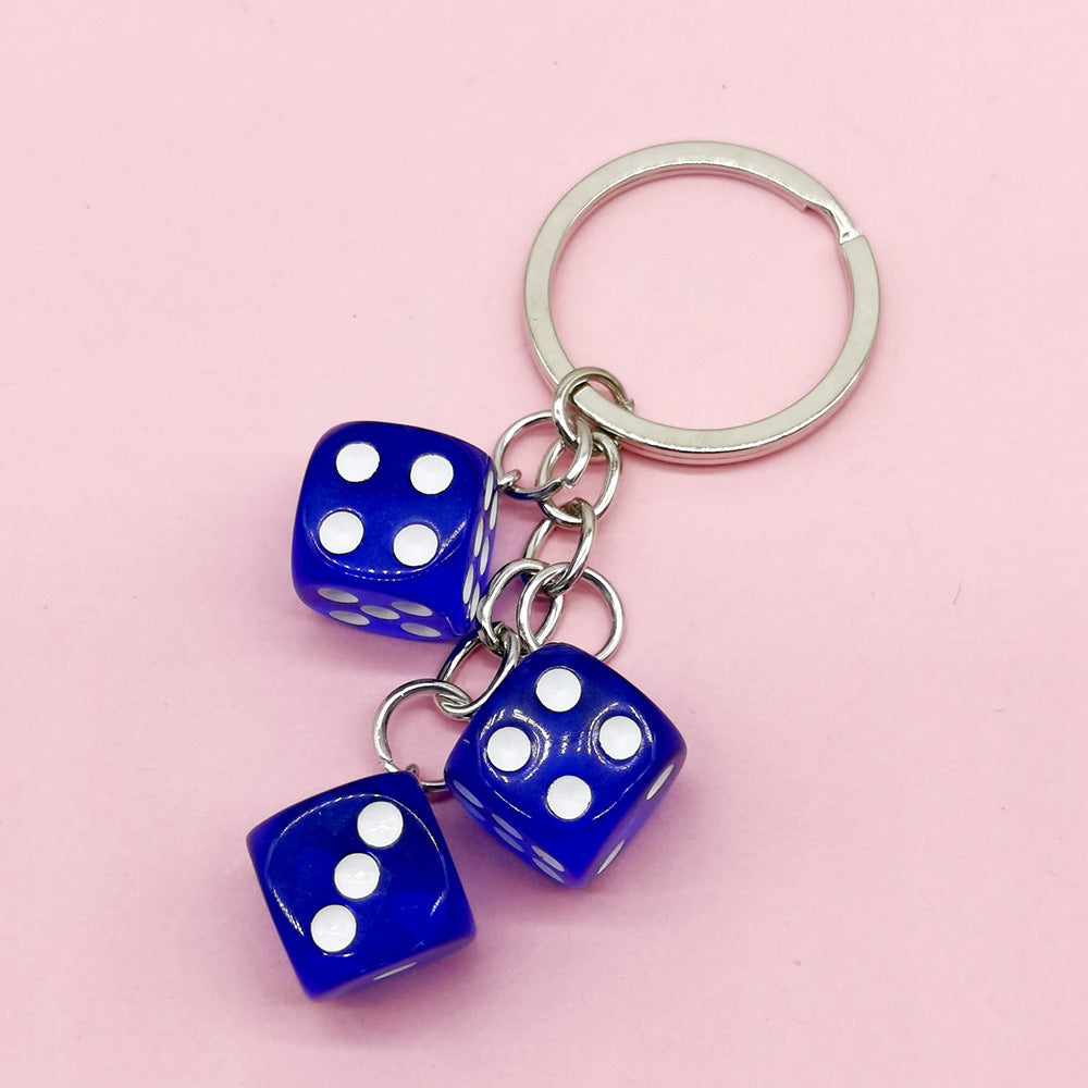 Wholesale Color Dice Keychain Pendant Resin Gift School Bag Pendant ACC-KC-DY003