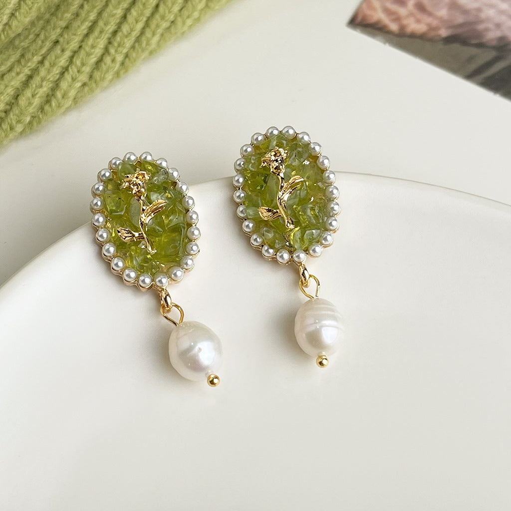 Wholesale  oil drop flower earrings