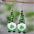 Wholesale St Patrick's Day dwarf beer round drop pendant PU  double-sided earrings