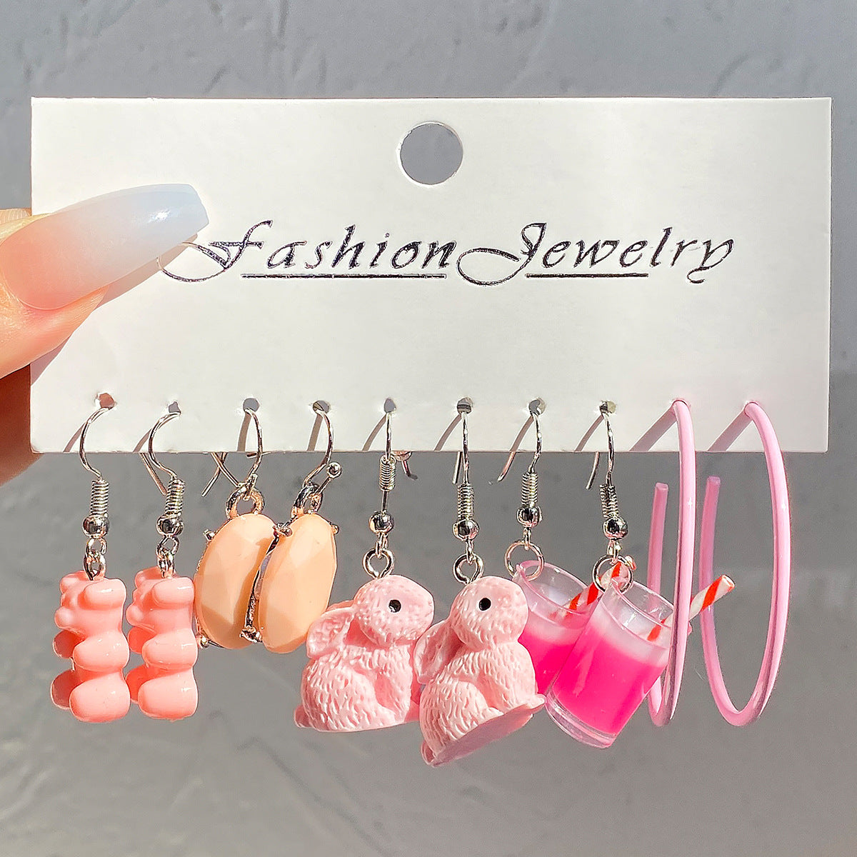 Wholesale 5pcs/set color acrylic earrings  white cloud flower earrings