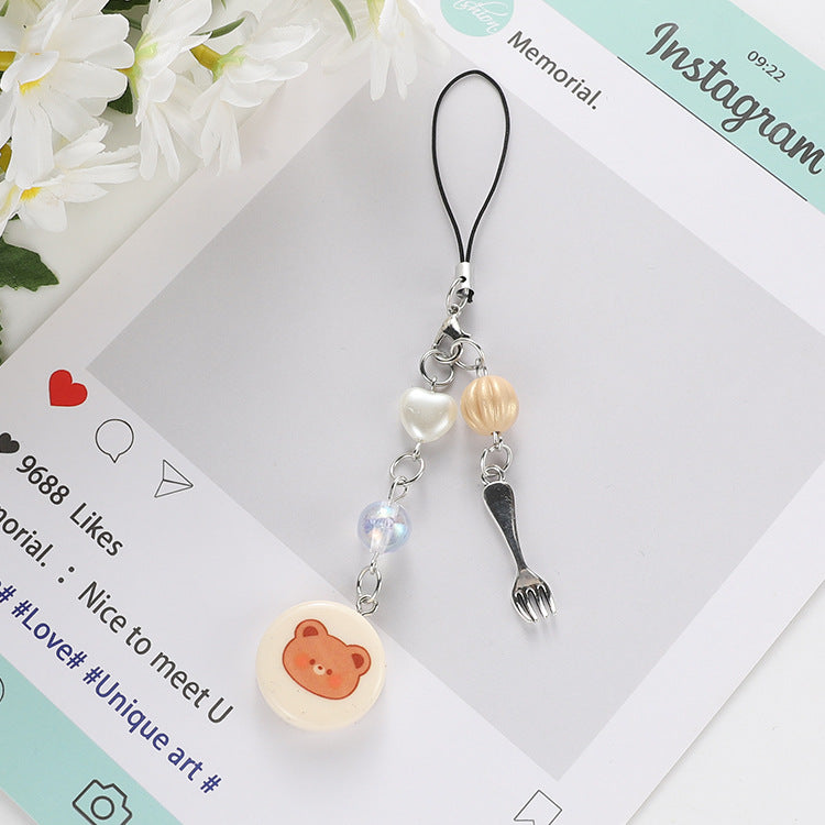 Wholesale Tableware Beaded Lanyard Keychain