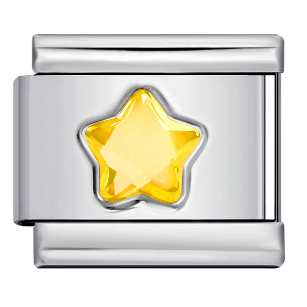 Wholesale Italian Charm Bracelet 9mm DIY Five-pointed star-shaped  Creative Stainless Steel Composable Bracelet