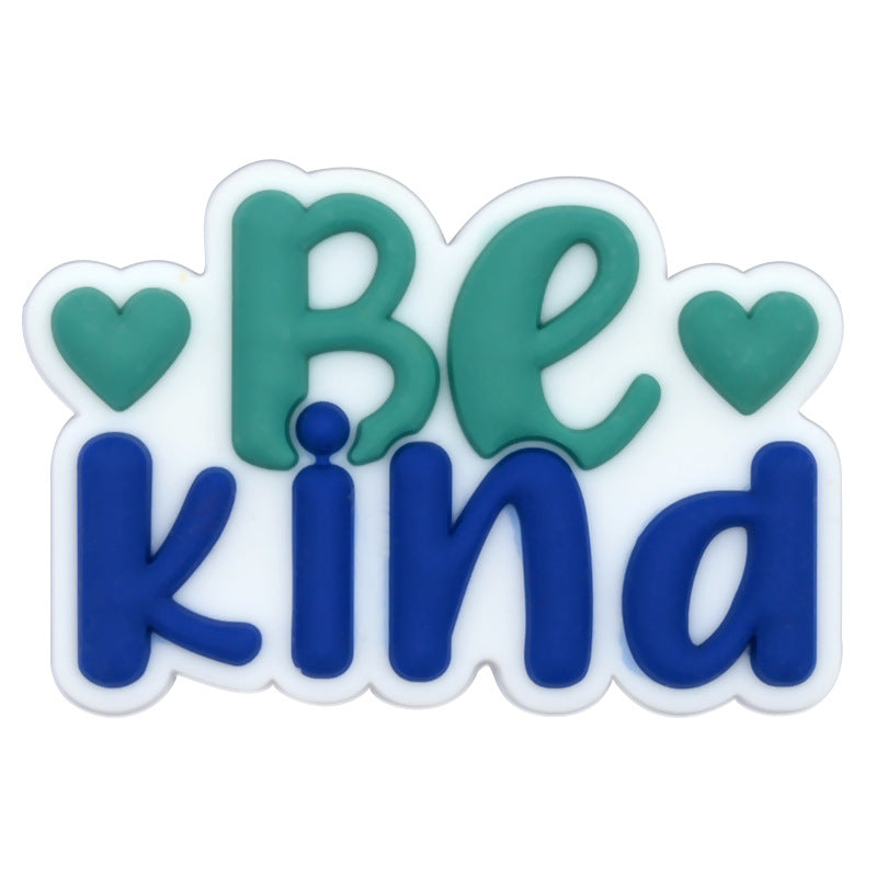 Wholesale Random 100pcs Cartoon Letter PVC Soft Rubber Shoe Buckle Decoration ACC-SC-RYY064