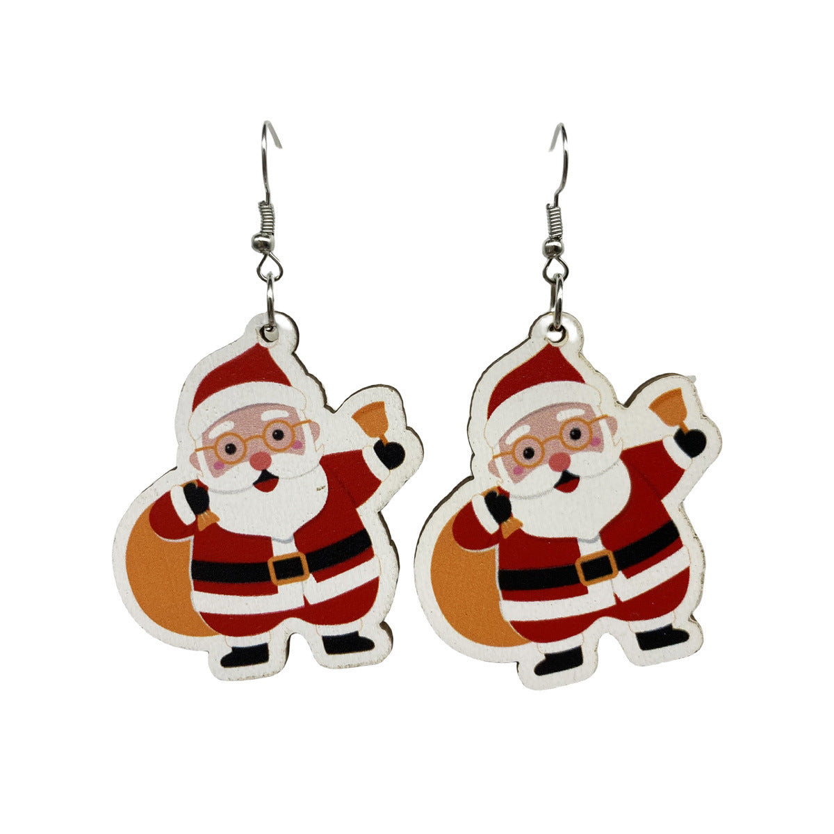 Wholesale Christmas Santa Claus Fungus Ornaments Wood Earrings ACC-ES-FX064