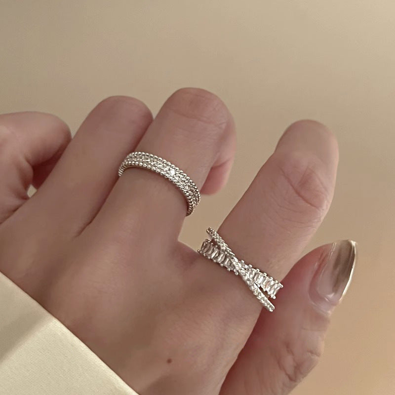 Wholesale  Cross Zircon Ring Open Ring