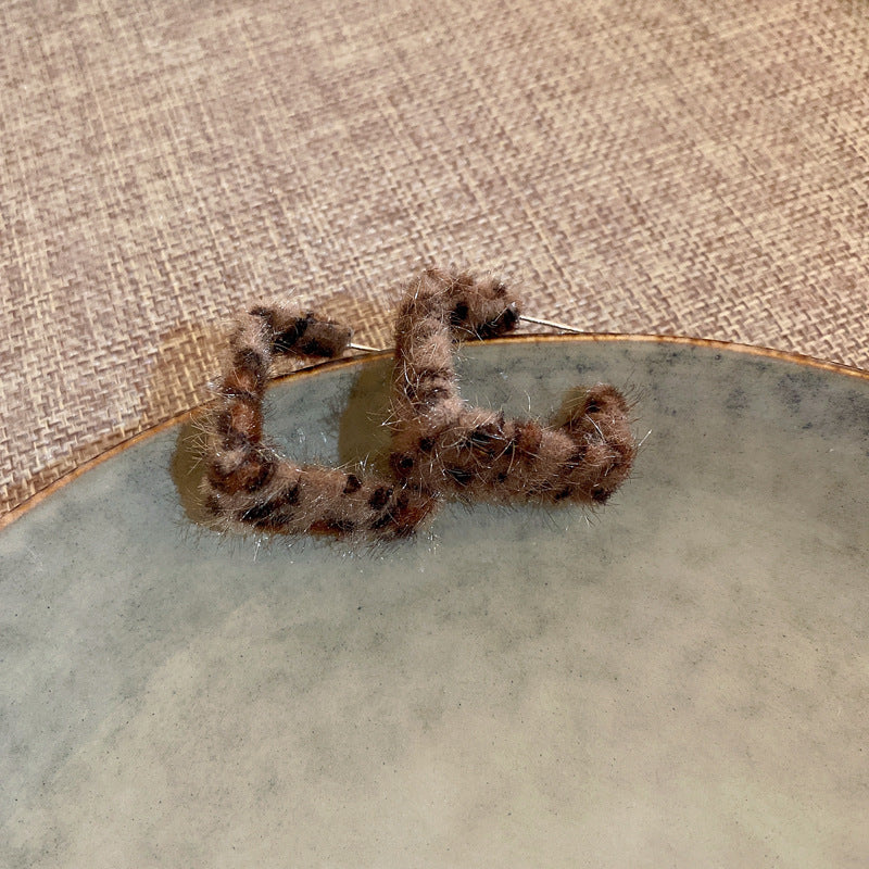 Wholesale Vintage Silver Pin Diamond Geometric Leather Earrings ACC-ES-BY001