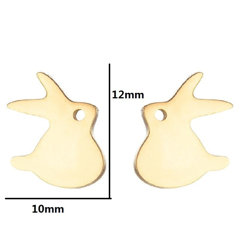 Wholesale  Cute Animal Earrings  Stainless Steel New Bat Rabbit Bird Cat Earrings