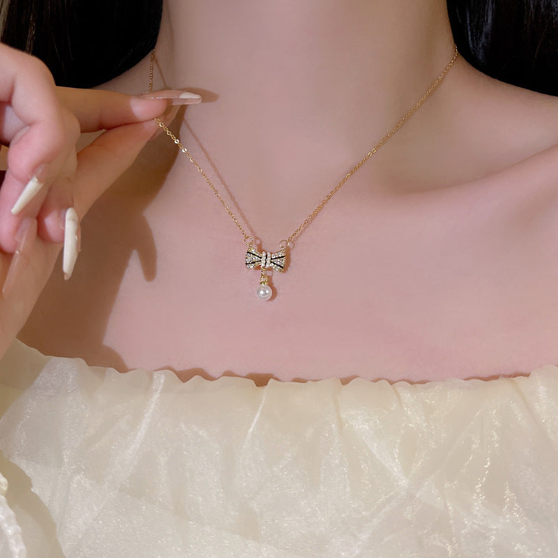 Wholesale Pearl Necklace Women Beaded Sweater Chain Copper Necklace ACC-NE-Sengw001