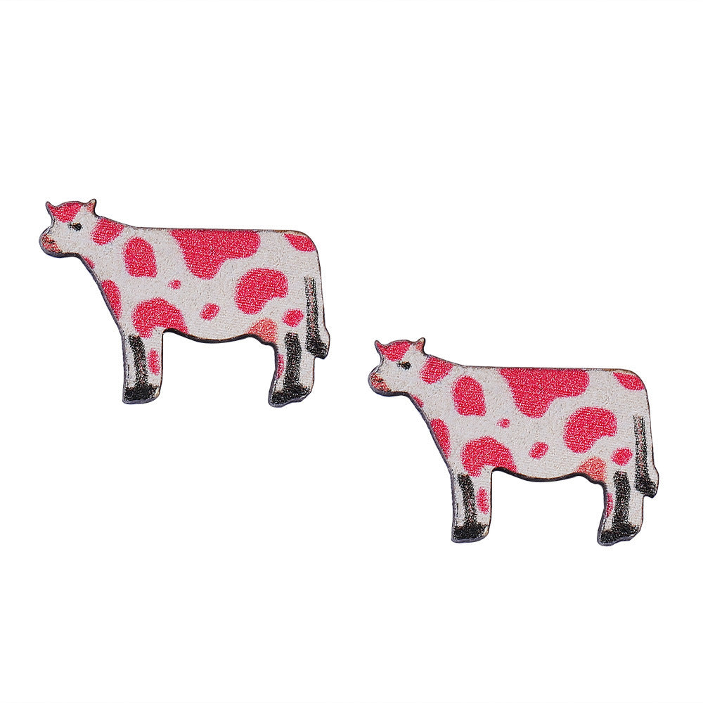 Wholesale western cowboy jewelry dairy love heart earrings