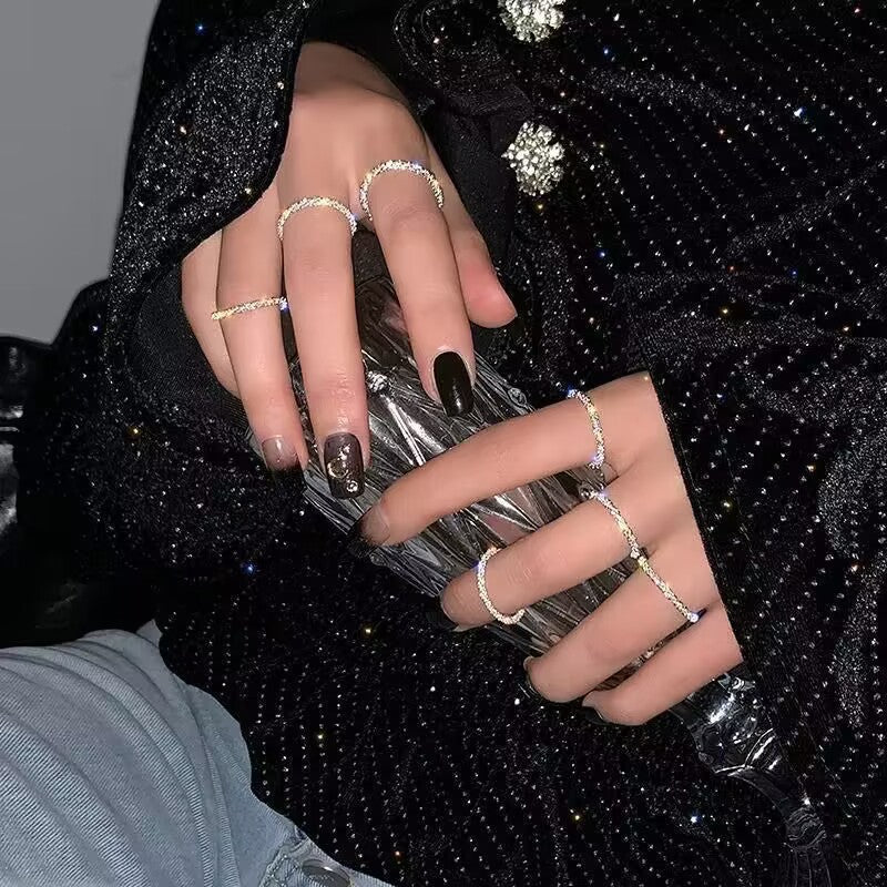 Wholesale Korean Style Sparkling Silver Starry Sky Ring For Women Chic Fashion Accessory Gift For Party