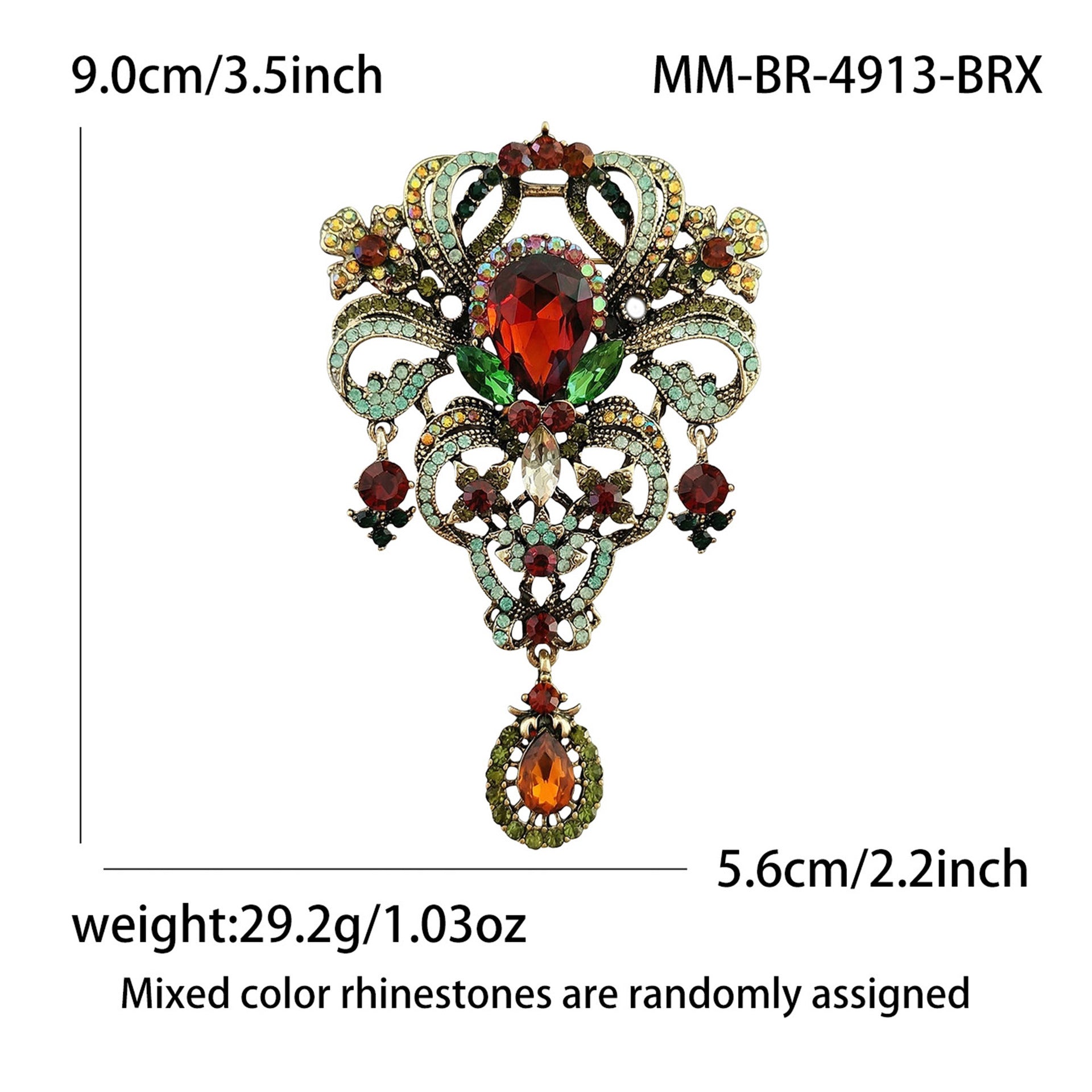 Wholesale Royal Palace Gold Alloy Brooch Pin With Glass Women S Fashion Jewelry Accessory Resale