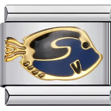 Wholesale  Italian Charm Bracelet 9mm DIY  balloon parallel fish  Creative Stainless Steel Composable Bracelet