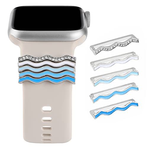 Wholesale Oil-Drip Diamond-Encrusted Five-Piece Set Smart Watch Silicone Strap Versatile Personalized DIY Trend Cross-Border