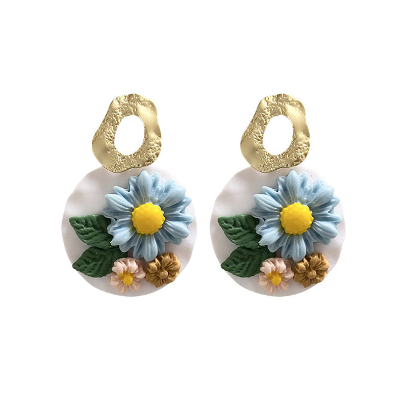 Wholesale Handmade Flower Soft Clay Daisy Earrings ACC-ES-HY082