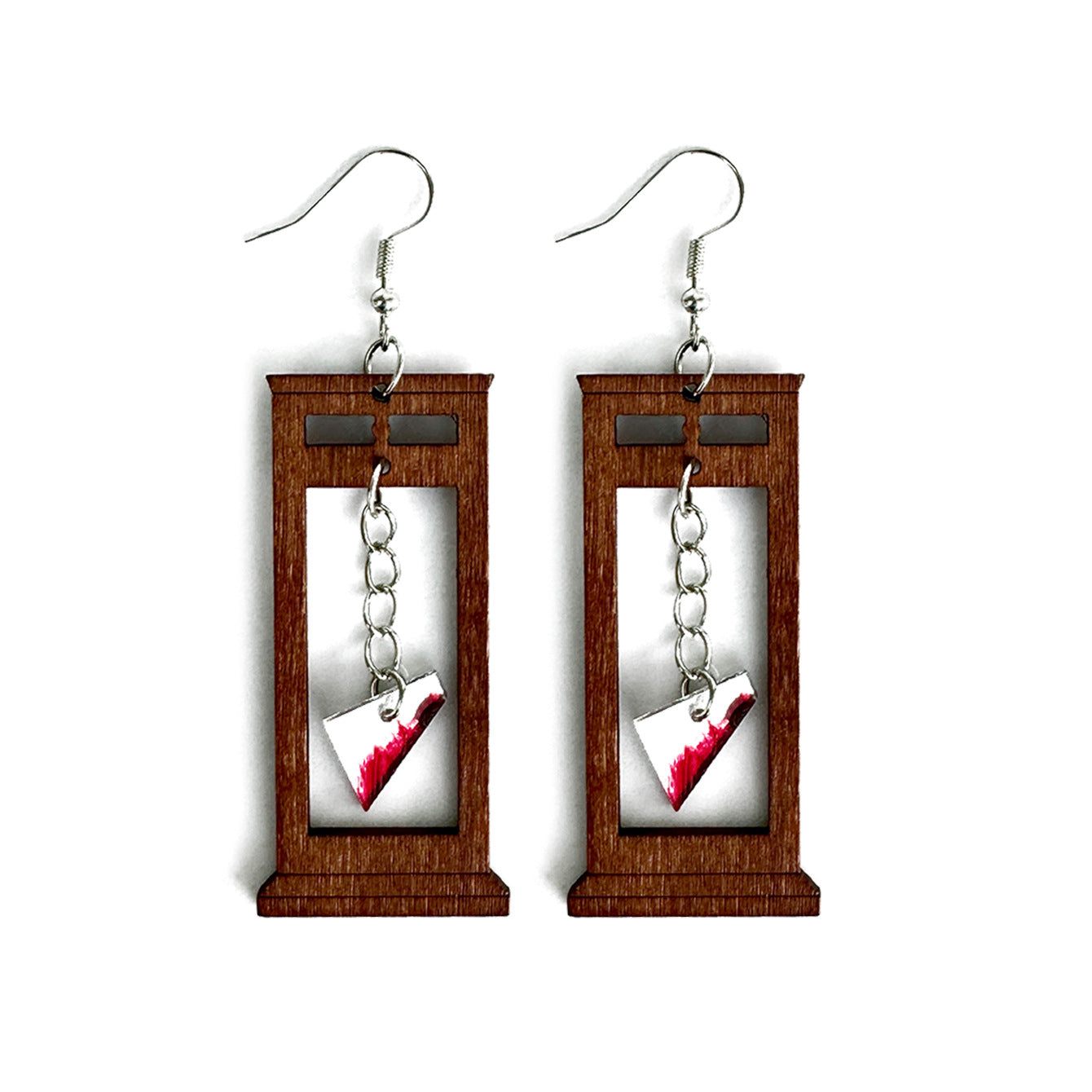Wholesale Halloween retro horror chop wood earrings