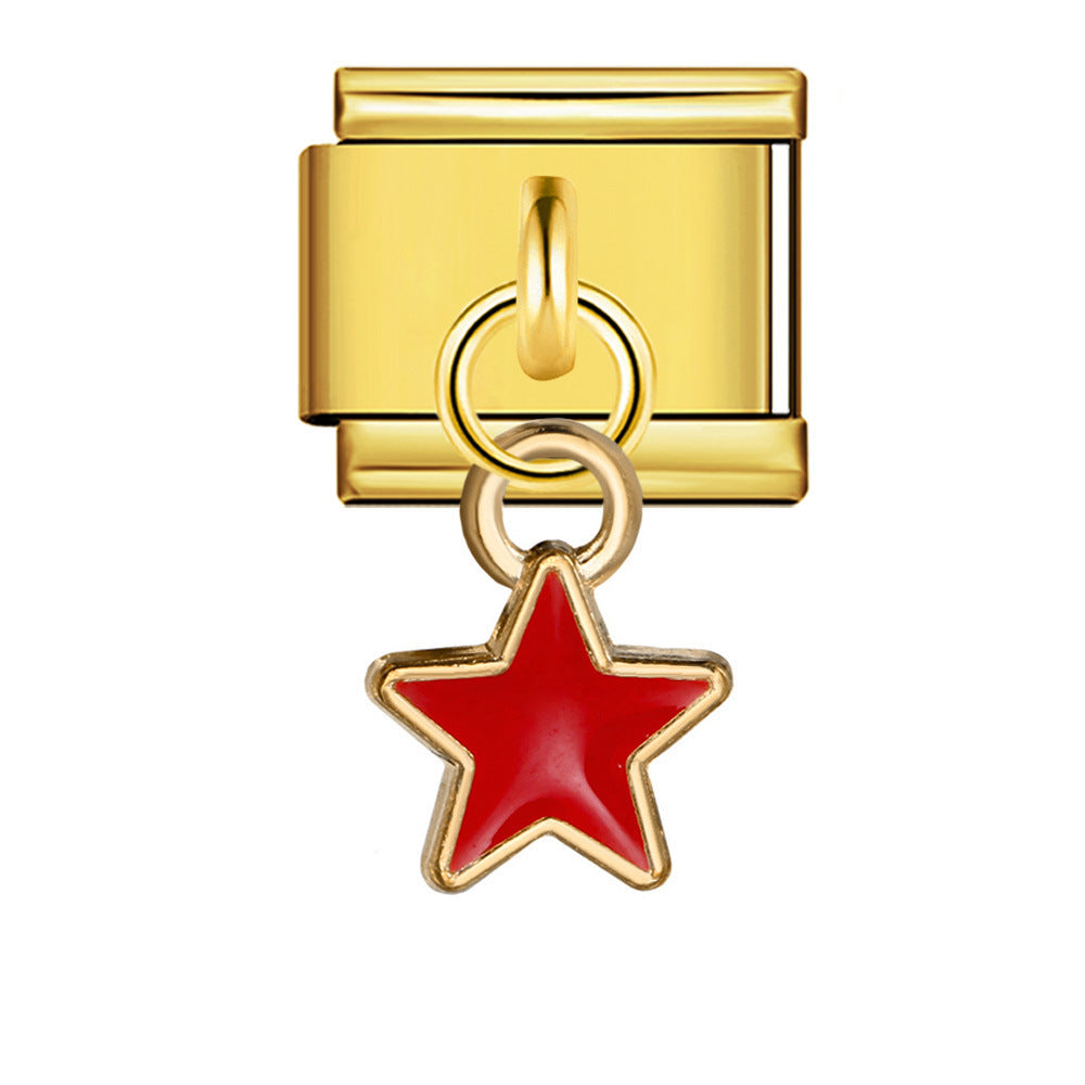 Wholesale  Italian Charm Bracelet 9mm DIY Star and Moon series  Creative Stainless Steel Composable Bracelet