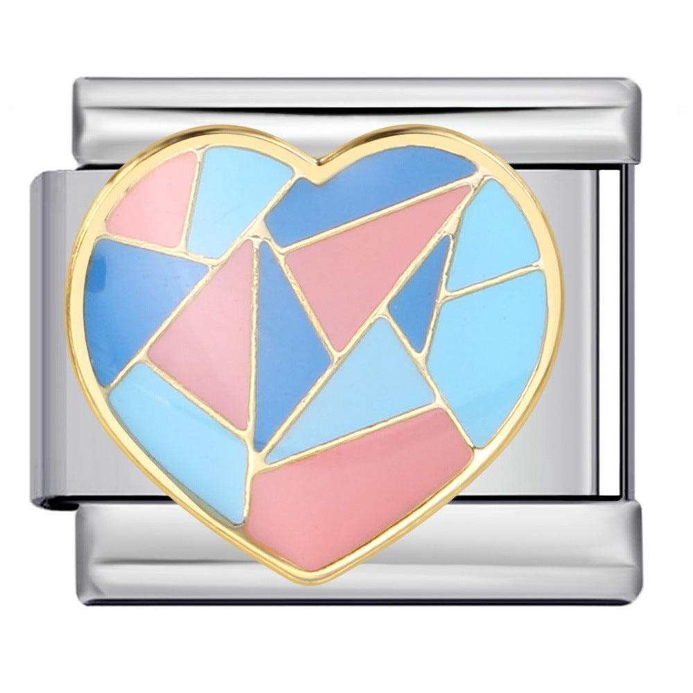 Wholesale Italian Charm Bracelet Welding Oil Dropping Cartoon DIYStainless Steel Composable Bracelet