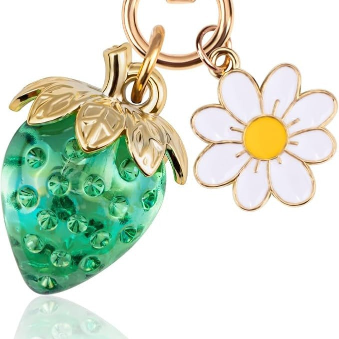 Wholesale Strawberry heart-shaped bag keychain
