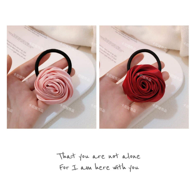 Wholesale Rose Satin Hair Tie