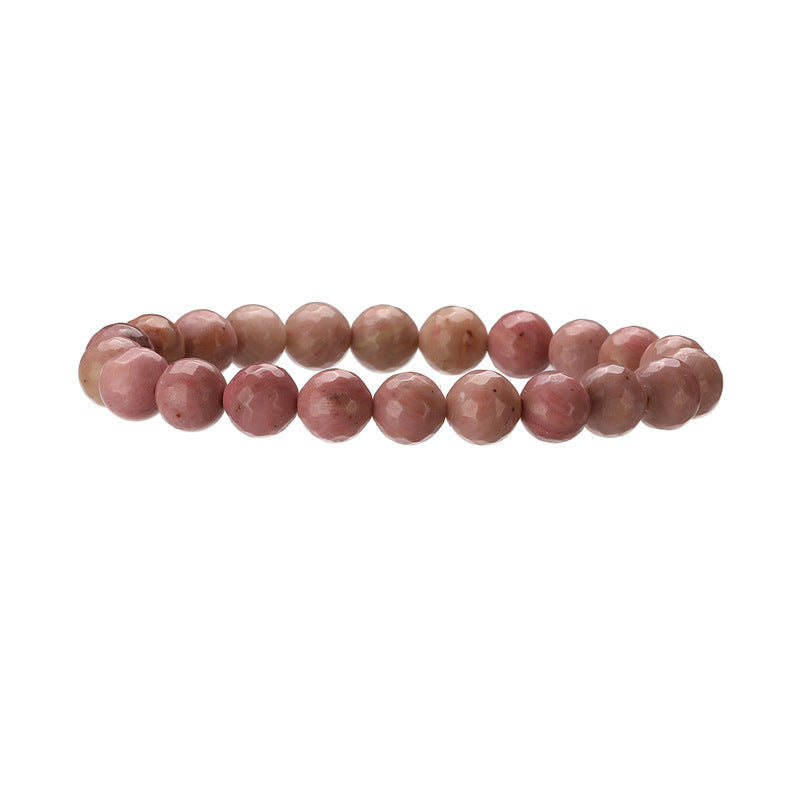 Wholesale Minimalist Faceted Natural Stone Beaded Bracelet With Pink Crystal Heart Charm Chic Unisex Jewelry Accessory For Wedding Gift And Boutique Resale