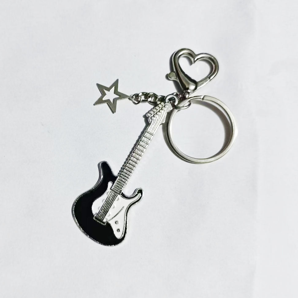 Wholesale Y2K Guitar Star Keychain Zinc Alloy Party Gift Bag Charm Stylish Fashion Accessory