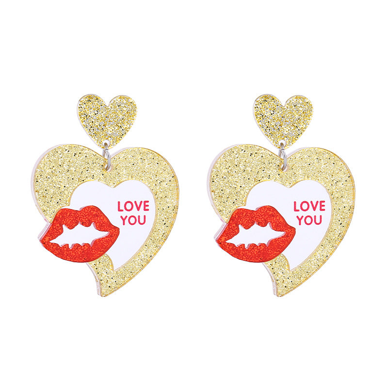 Wholesale Valentine's Day  Lover Text Acrylic Earrings