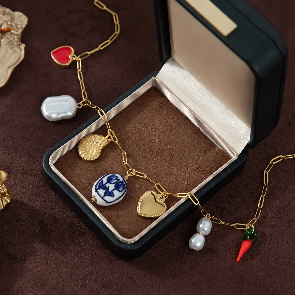 Wholesale Stainless Steel Shell Shaped Ocean Style DIY Pendant Necklace