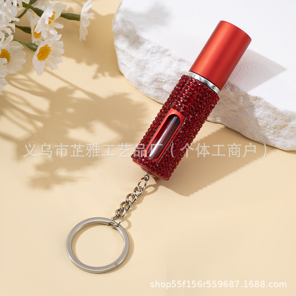 Wholesale 5ml Diamond-encrusted Girl' s Perfume Bottling Keychain Small Portable Keychains Accessories