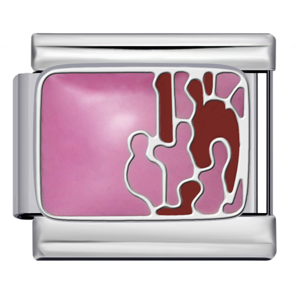 Wholesale 2pcs/pack  Italian Charm Bracelet 9mm DIY Splicing Creative Pattern Stainless Steel Composable Bracelet