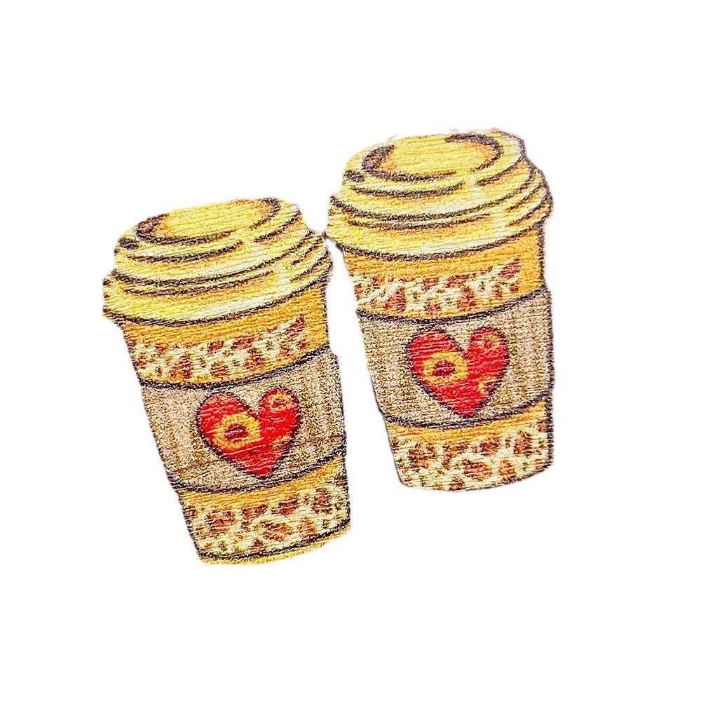 Pendientes de madera enano de calabaza de calabaza de calabaza de hojas de maple al por mayor de Acción de Gracias