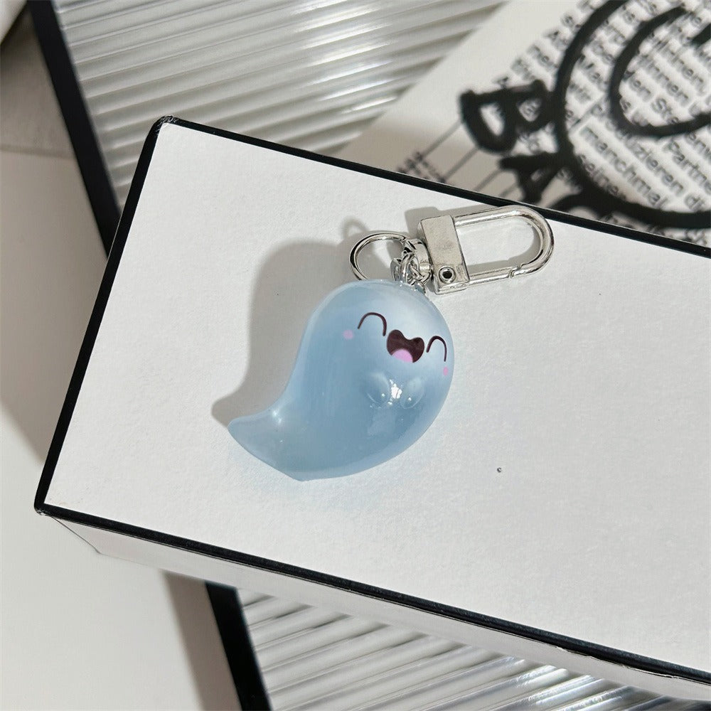 Wholesale Glow-in-the-Dark Laughing Ghost Resin Keychain  Bag Charm Gift