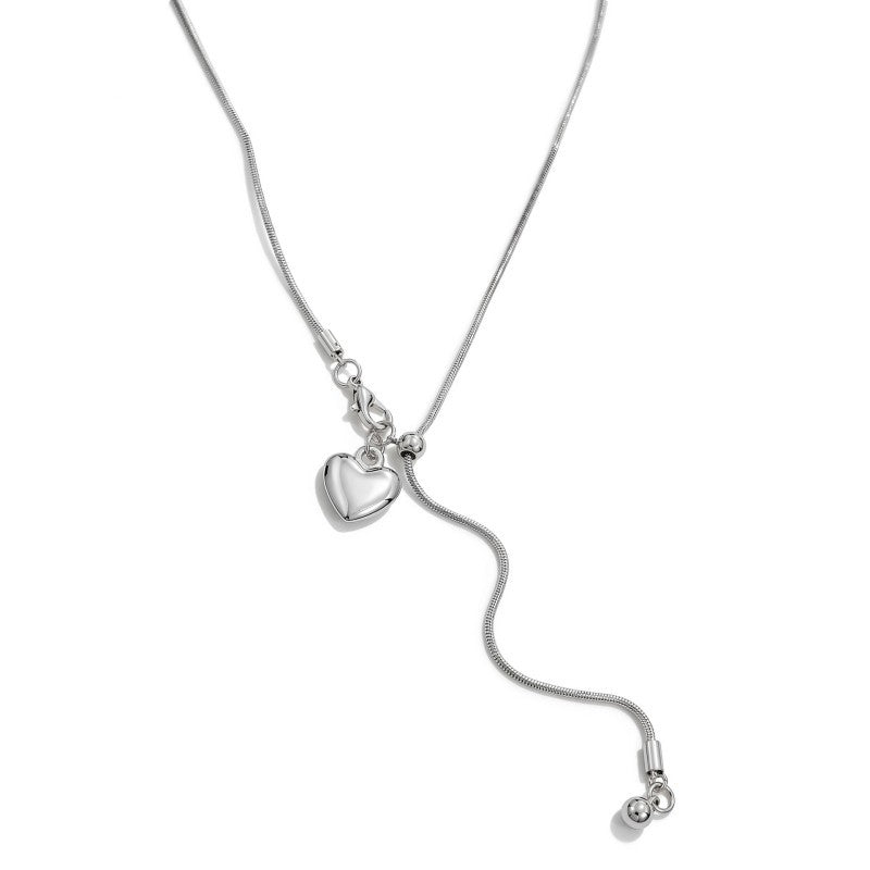 Wholesale Minimalist Heart Pendant Necklace Metal Alloy Snake Chain Modern Boutique Fashion Accessory For Women