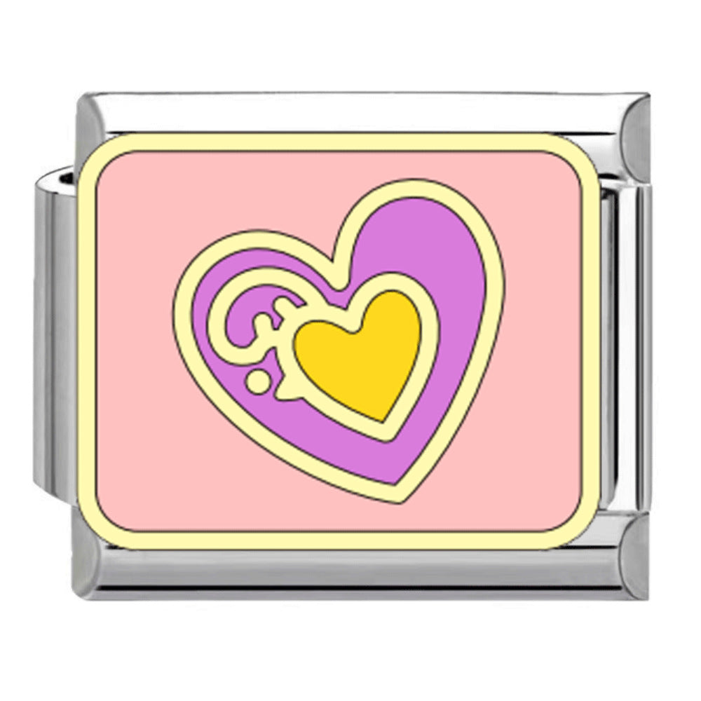 Wholesale Stylish DIY Italian Charms Bracelet Rainbow Heart Candy Design Titanium Steel Jewelry Accessory For Everyday Wear And Boutique Resale