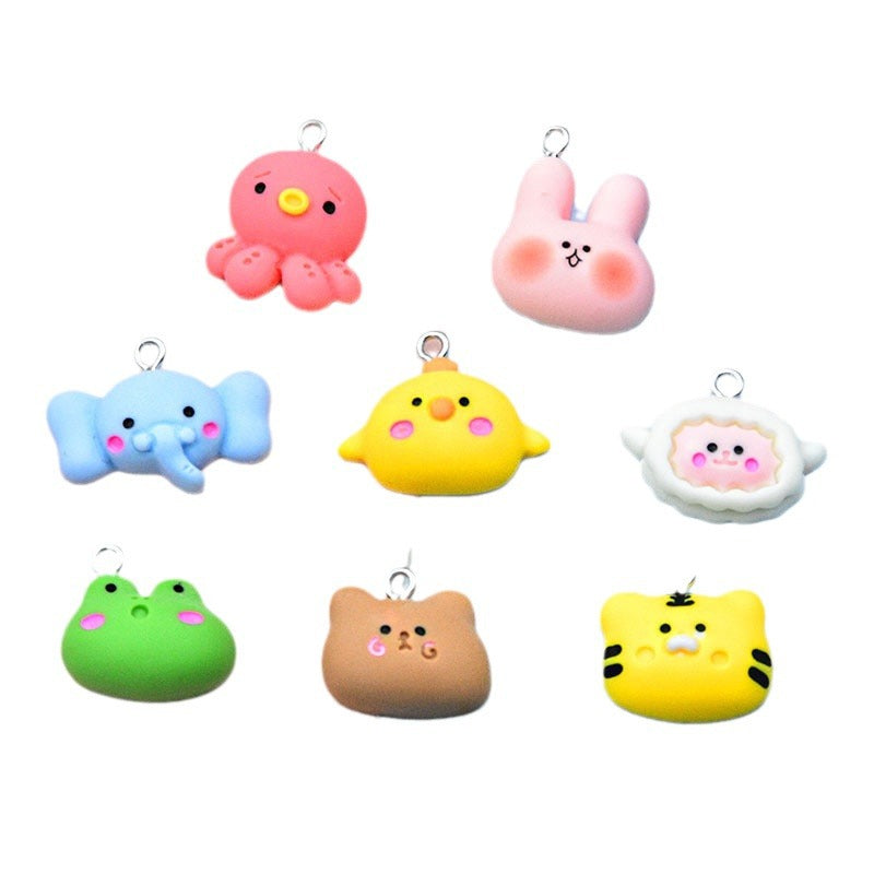Wholesale Color resin simulation cute cartoon small animal sheep rabbit frog keychains