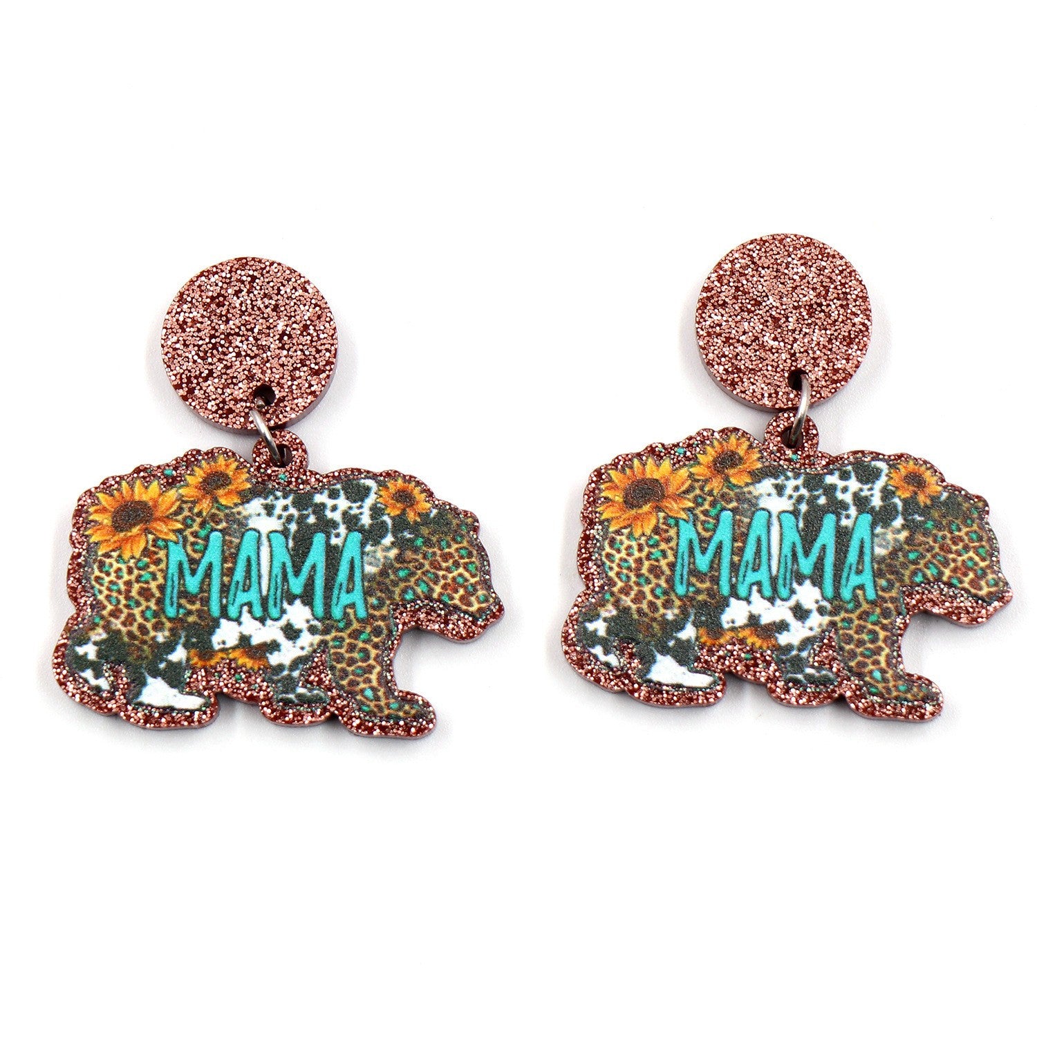 Wholesale Acrylic Bear mama earrings acrylic jewelry