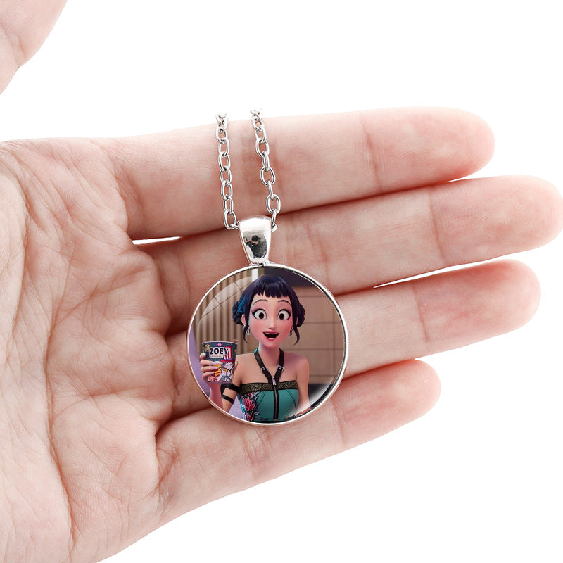 Wholesale kpop korean comic pendant sweater necklace