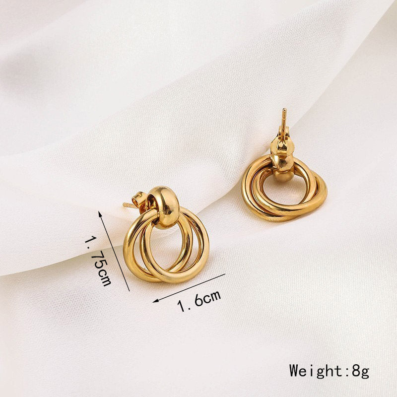 Wholesale Stainless Steel Irregular Exaggerated Earrings ACC-ES-RuiX012