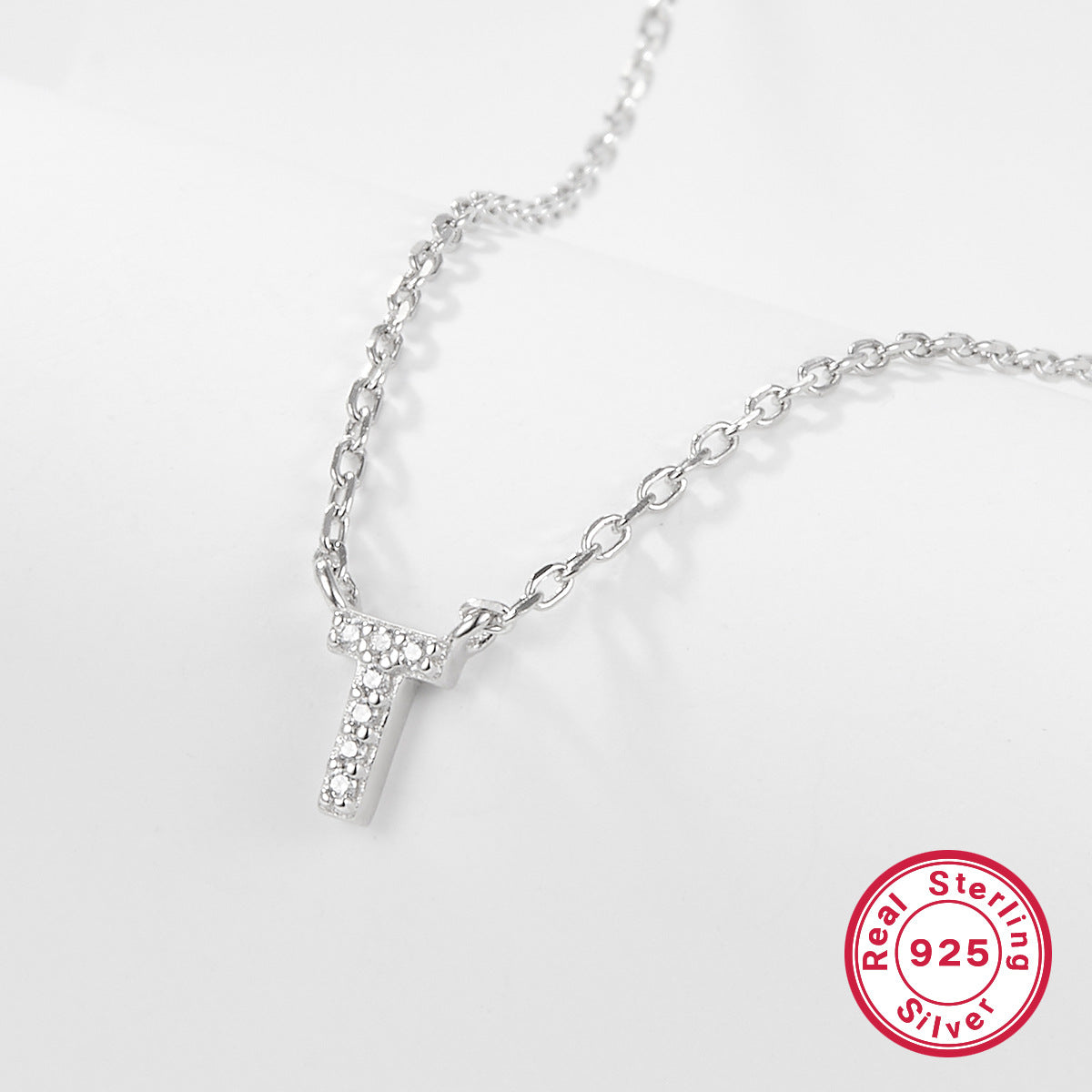 Wholesale 26 Letters Diamond 925 Sterling Silver Necklace Choker Necklaces ACC-NE-JingXu001