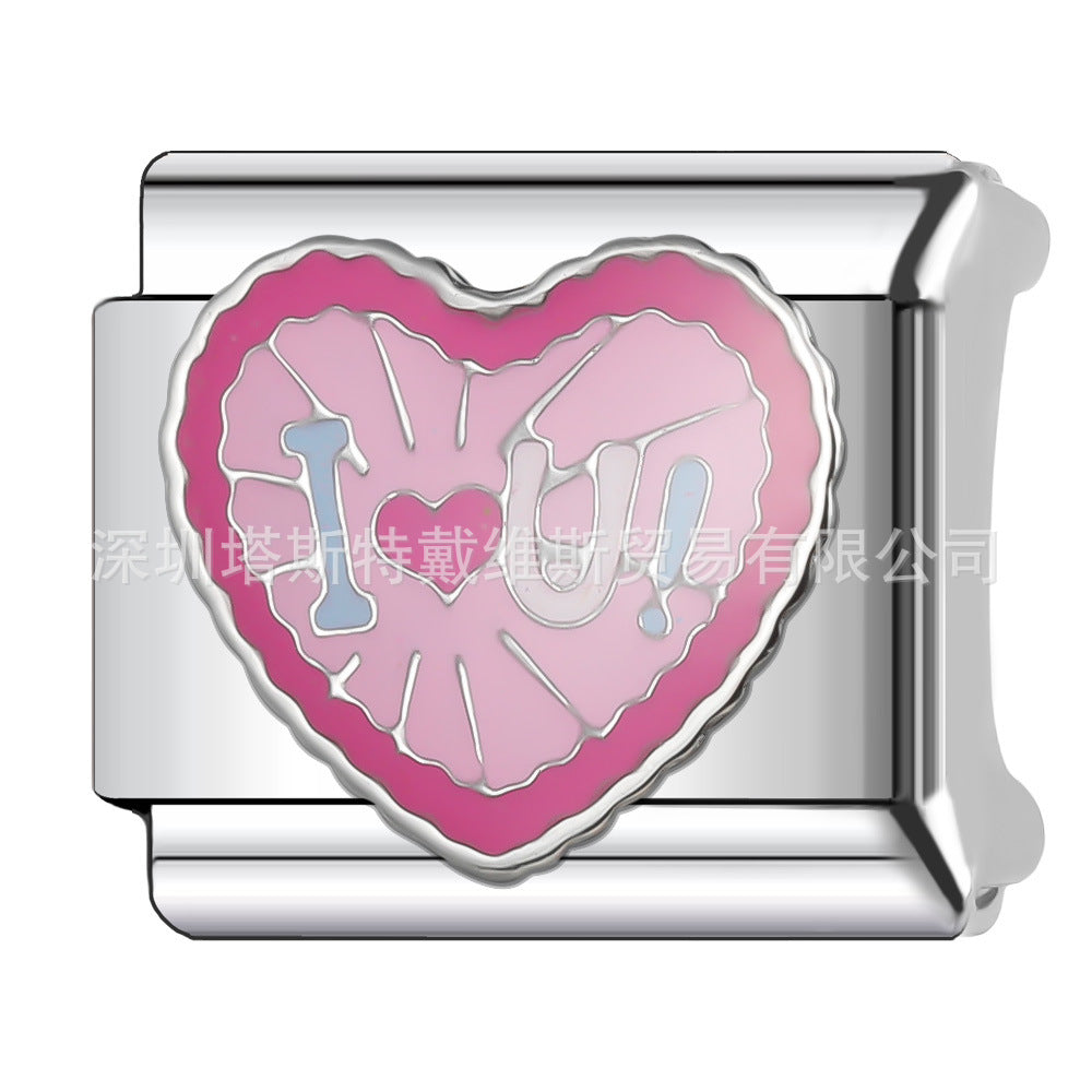 Wholesale  Italian Charm Bracelet 9mm DIY single section Creative Stainless Steel Composable Bracelet